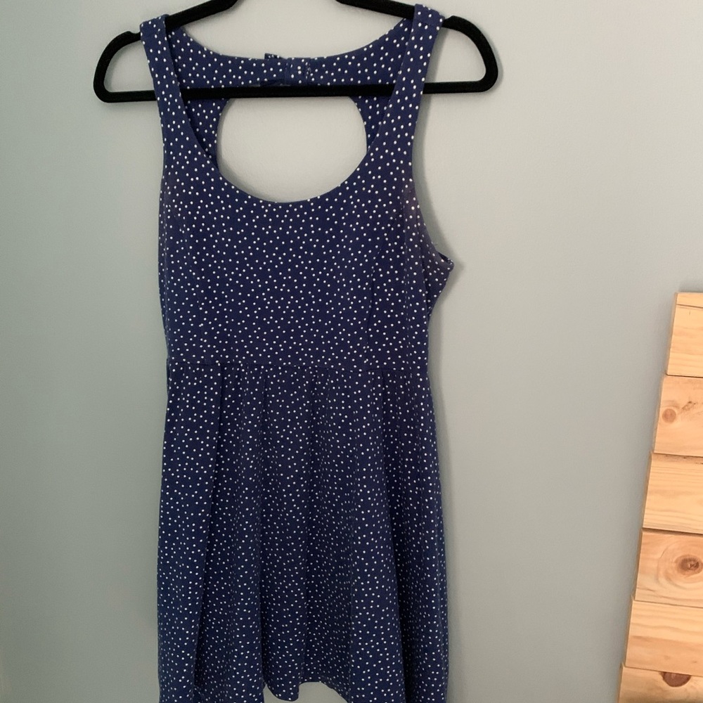Polka dotted fit and flare dress